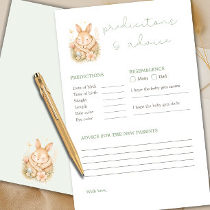 Papier Prédictions et jeu de conseils pour la baby shower