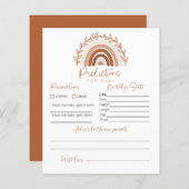 Papier Prédictions pour Baby Card, Boho Rainbow Game (Devant / Derrière)