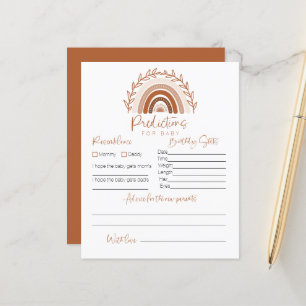Papier Prédictions pour Baby Card, Boho Rainbow Game
