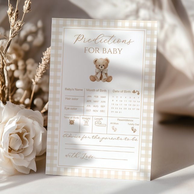 Papier Prédictions pour jeu de baby shower Bébé Gingham (Créateur téléchargé)