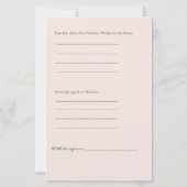 Papier Prédictions roses et jeu de conseils pour baptême (Dos)