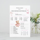 Papier Prédictions roses et jeu de conseils pour le baptê (Debout devant)