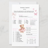 Papier Prédictions roses et jeu de conseils pour le baptê (Devant)