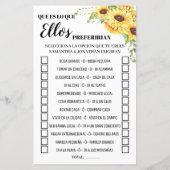 Papier Préféreraient-ils douche jeu anglais espagnol (Dos)