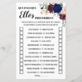 Papier Préféreraient-ils douche jeu anglais espagnol (Dos)