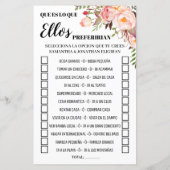 Papier Préféreraient-ils douche jeu anglais espagnol (Dos)