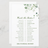 Papier Préférerait-elle imprimer le jeu de Fête des marié (Devant / Derrière)