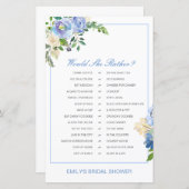 Papier Préférerait-elle imprimer le jeu de Fête des marié (Devant / Derrière)