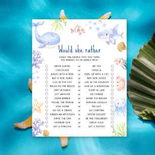 Papier Préférerait-elle jouer au baby shower animal Océan