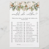 Papier Préférerait-elle un jeu de Fête des mariées Floral (Devant)