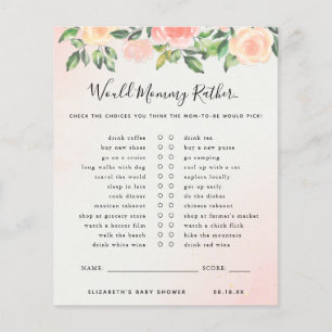 Papier Préférerait Maman   Jeu de Baby Shower