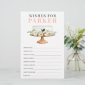 Papier Premier Anniversaire Jeu moderne rose floral fille (Debout devant)