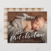 Papier Premier Noël Baby Holiday Faire-part de naissance (Devant / Derrière)