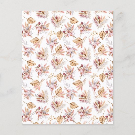 Papier Première Communion pampas rose or budget invitatio (Dos)