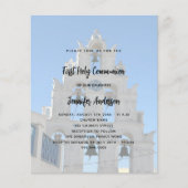 Papier Première communion photo église invitation budgéta (Devant)