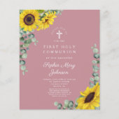 Papier Première communion rose de tournesol Budget (Devant)