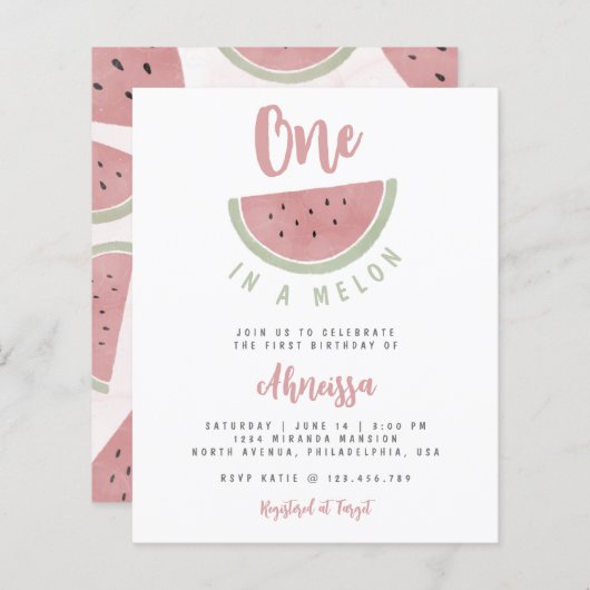 Papier Première fête de la pastèque Budget One in A Melon (Devant / Derrière)