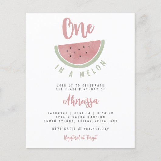 Papier Première fête de la pastèque Budget One in A Melon (Devant)