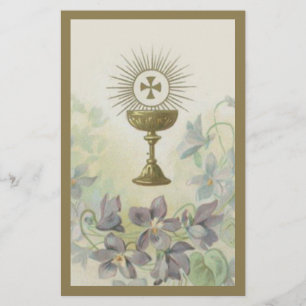 Papier Première Sainte Communion Chalice Eucharistie cath