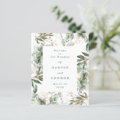 Papier Premium Sage Modern Eucalyptus Mariage vert (Debout devant)
