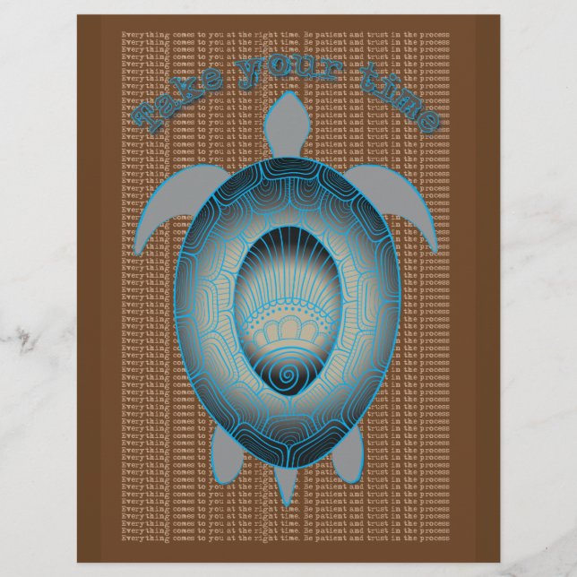 Papier Prenez votre temps Turtle motivation citation (Devant)