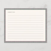 Papier Preppy Pink Green Gingham Shower Recipe Card (Dos)