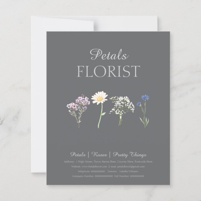 Papier Présentation de fleuriste moderne en boutique (Devant)