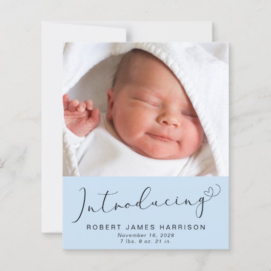 Papier Présentation de Photos Faire-part de naissance Ble (Devant)