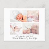 Papier Présentation d'un Faire-part de naissance photo mi (Dos)