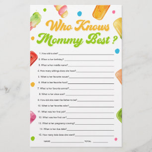 Papier Prêt à pop Baby shower qui connaît maman meilleur 