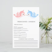 Papier Prévisions de baby shower en espagnol (Debout devant)