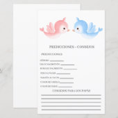 Papier Prévisions de baby shower en espagnol (Devant / Derrière)