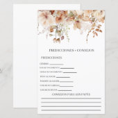 Papier Prévisions de baby shower en espagnol (Devant / Derrière)