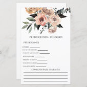 Papier Prévisions de baby shower en espagnol (Devant / Derrière)