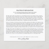 Papier Prière catholique de réparation pour acte "idolâtr (Dos)