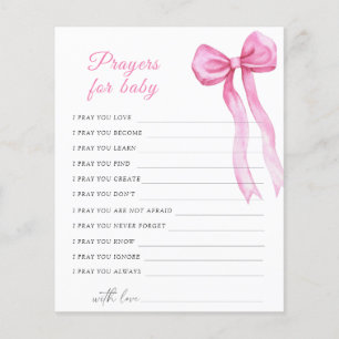 Papier Prières baby shower arc rose pour bébé