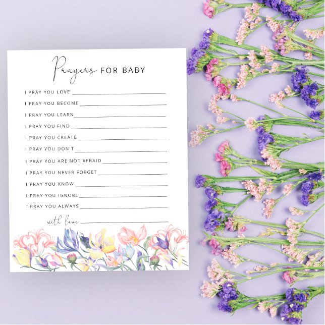 Papier Prières baby showers fleurs sauvages pour bébé (Créateur téléchargé)