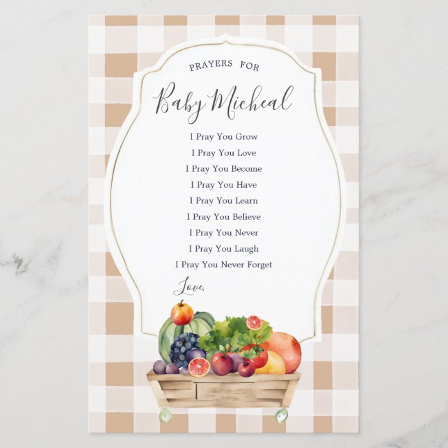 Papier Prières d'agriculteurs de légumes cultivés localem (Devant)