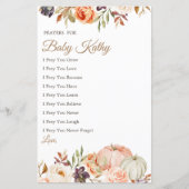 Papier Prières d'Amour Citrouille de la Pêche Automne pou (Devant)