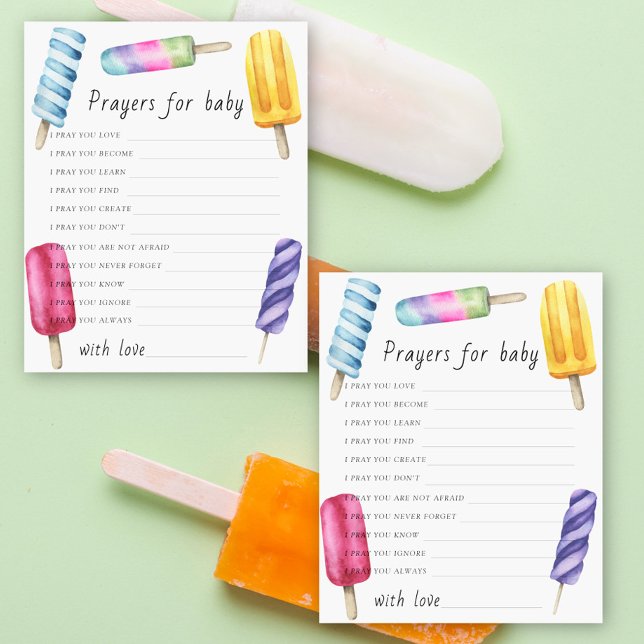 Papier prières pour bébé à la baby shower Popsicle  (Créateur téléchargé)