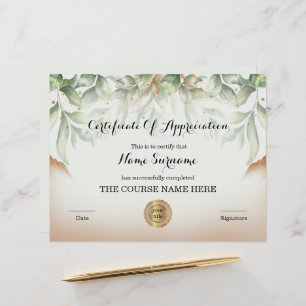 Papier Prime d'appréciation de certificat