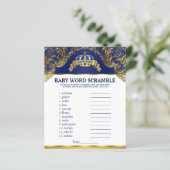 Papier Prince Baby shower Games Word Scramble Rhyme Quiz (Debout devant)