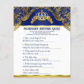 Papier Prince Baby shower Games Word Scramble Rhyme Quiz (Dos)