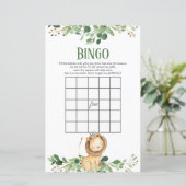 Papier Prince Lion Green Baby shower Jeux de Bingo (Debout devant)