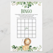 Papier Prince Lion Green Baby shower Jeux de Bingo (Devant)