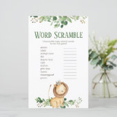 Papier Prince Lion Verdure Mot Floral Scrambule (Debout devant)
