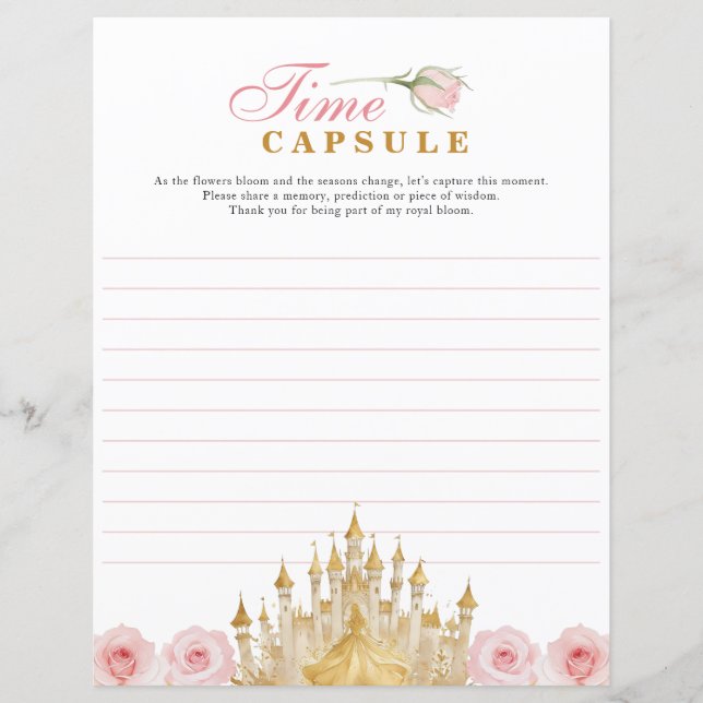 Papier Princess Birthday Heure Capsule Game - Royal Party (Devant)