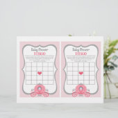 Papier Princess Carriage Baby shower Rose Jeu de Bingo (Debout devant)