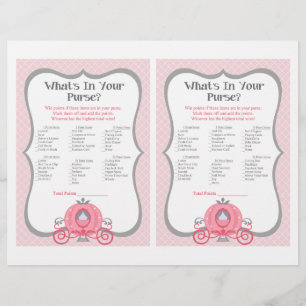 Papier Princess Carriage Baby shower rose Jeu de bourse