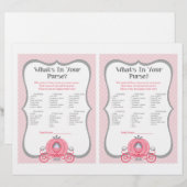 Papier Princess Carriage Baby shower rose Jeu de bourse (Devant / Derrière)